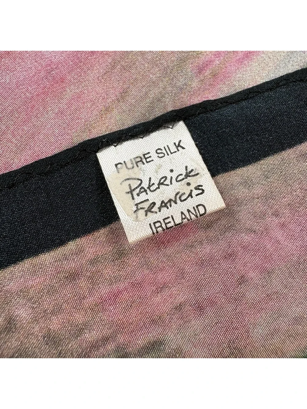 Vintage Patrick Francis Enchanted Forest Art Silk Scarf Made In Ireland